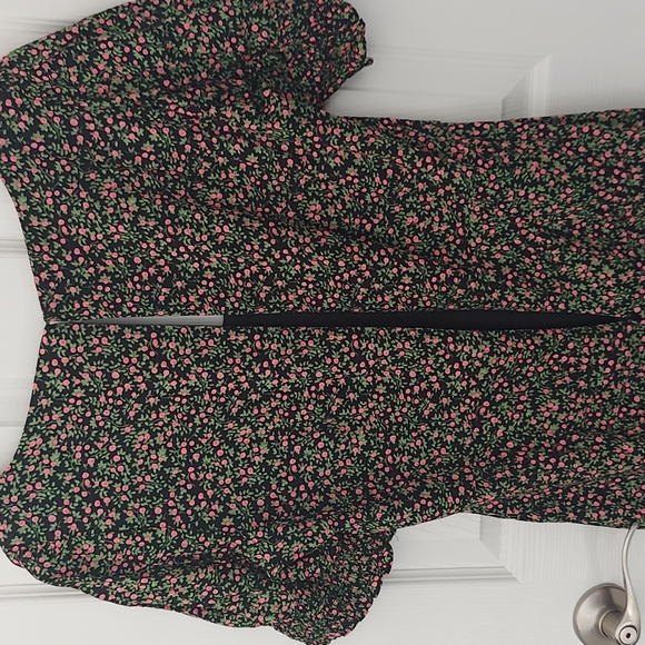 J.Crew Smocked Short Sleeve Floral Midi Dress 10 - Picture 8 of 11